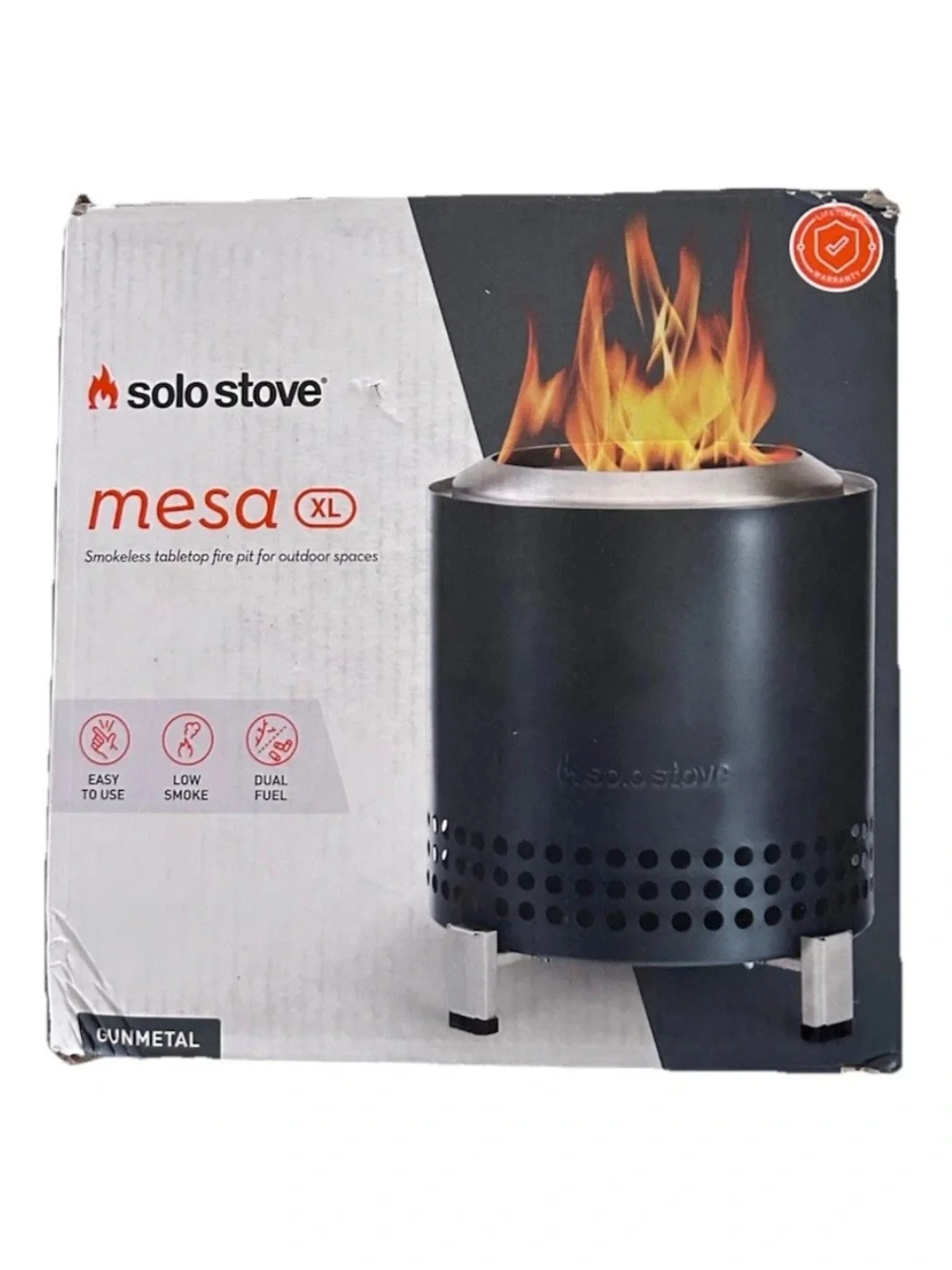 Solo Stove | Mesa XL Gunmetal Metallic Stainless Steel Table Top Fire Pit